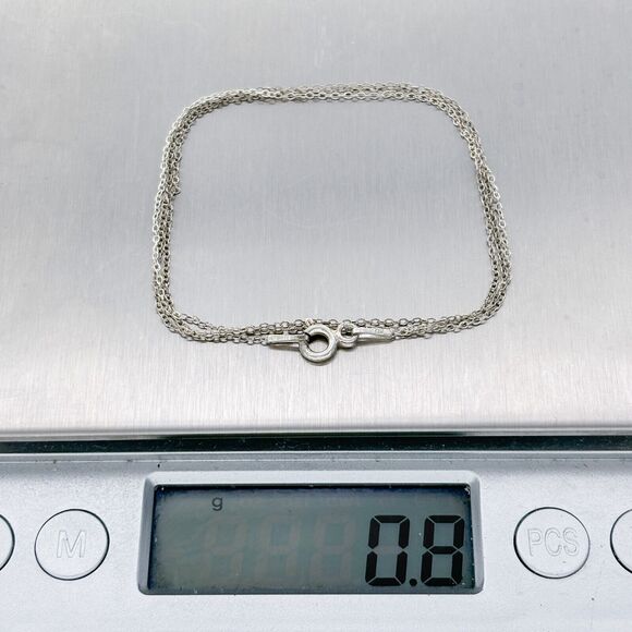 Vintage Italian Sterling Silver 925 1.0mm Cable Chain Link Necklace 18.5" - Picture 3 of 3